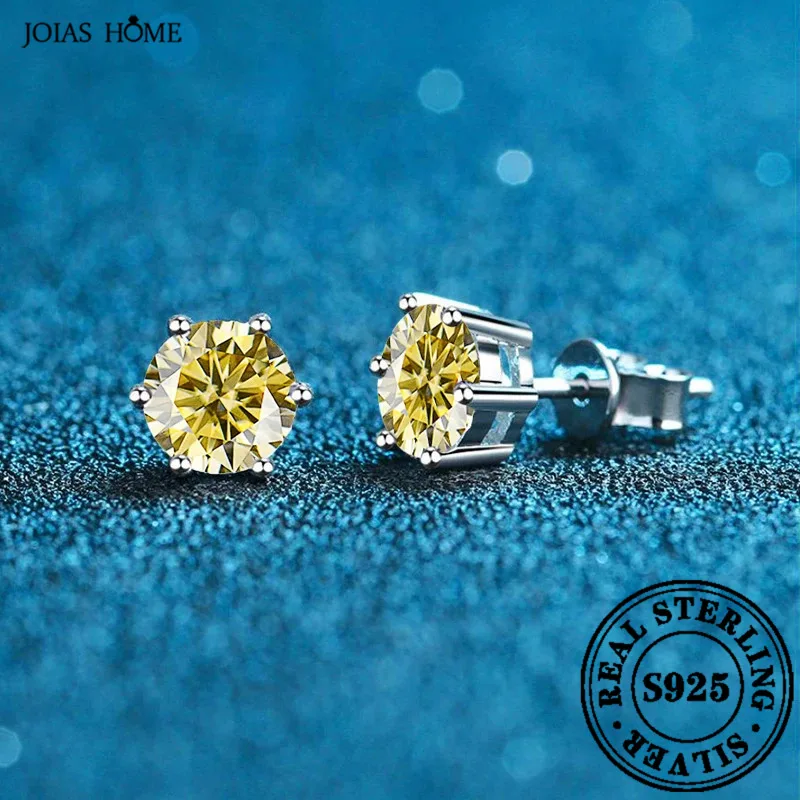 

JOIAS HOME Silver 925 1CT D Color Moissanite Gem Pendant Earrings Women's Fashion Anniversary Birthday Valentine's Day Gift