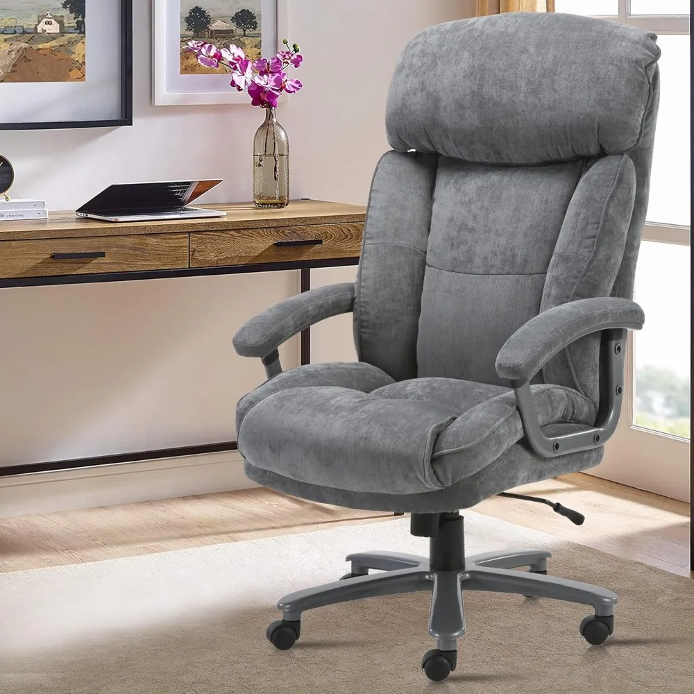 

Ergonomic Big and Tall Office Chair with Upholstered Swivel 800lbs High Capacity Adjustable Height Thick Padding Headres.