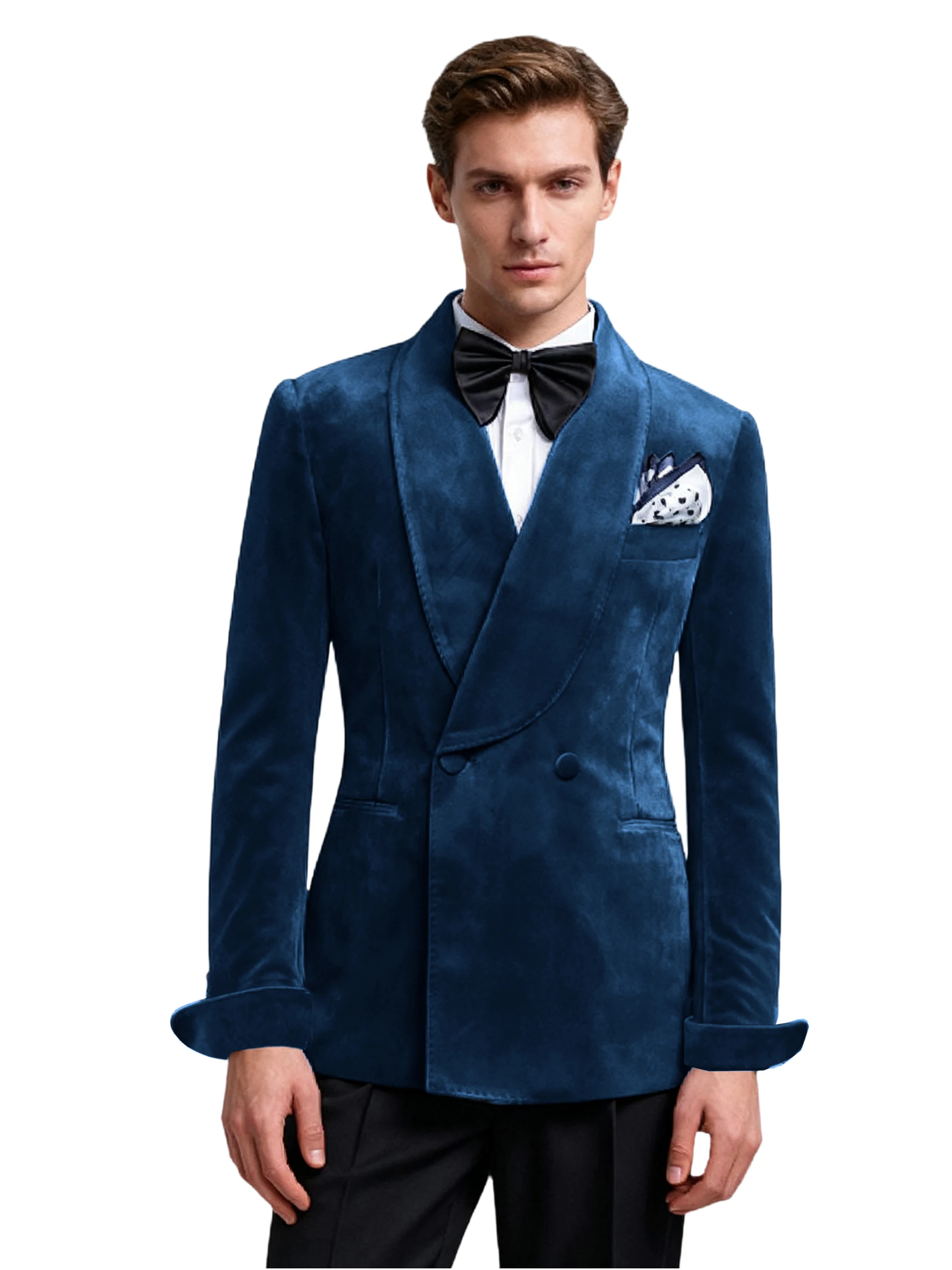 Abiti da uomo eleganti Moda doppiopetto 2 pezzi Slim Fit Set Pantaloni Balzer Business Office Giacca formale Pantaloni Smoking da uomo