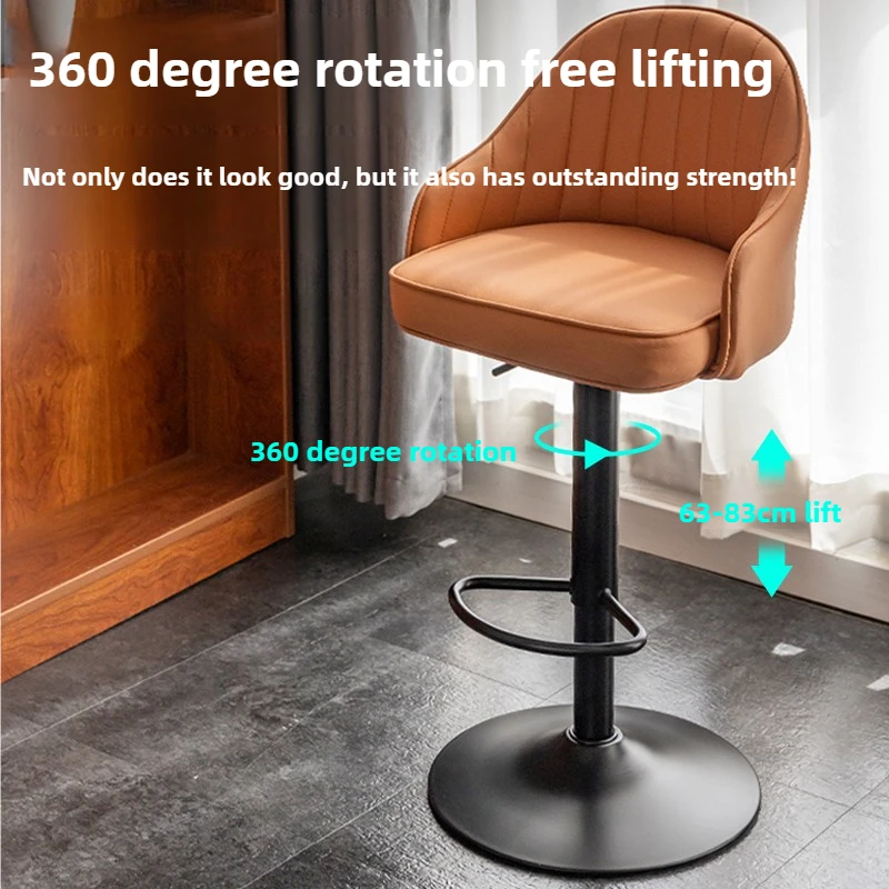 ‌ Tabouret de Bar scandinave, chaise de comptoir pivotante et réglable en hauteur, tabouret d'îlot de cuisine en cuir, sièges modernes pour maison et café