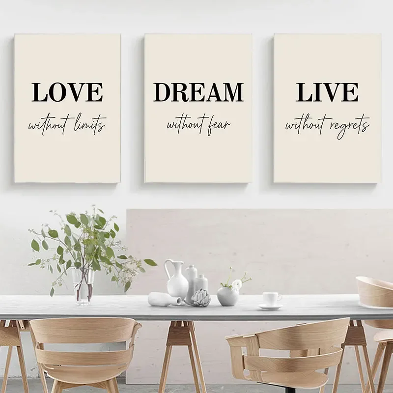 Minimalist Inspirational Quotes Canvas Poster Modern Style Words Wall Decorative Picture for Living Room Home Art Decor