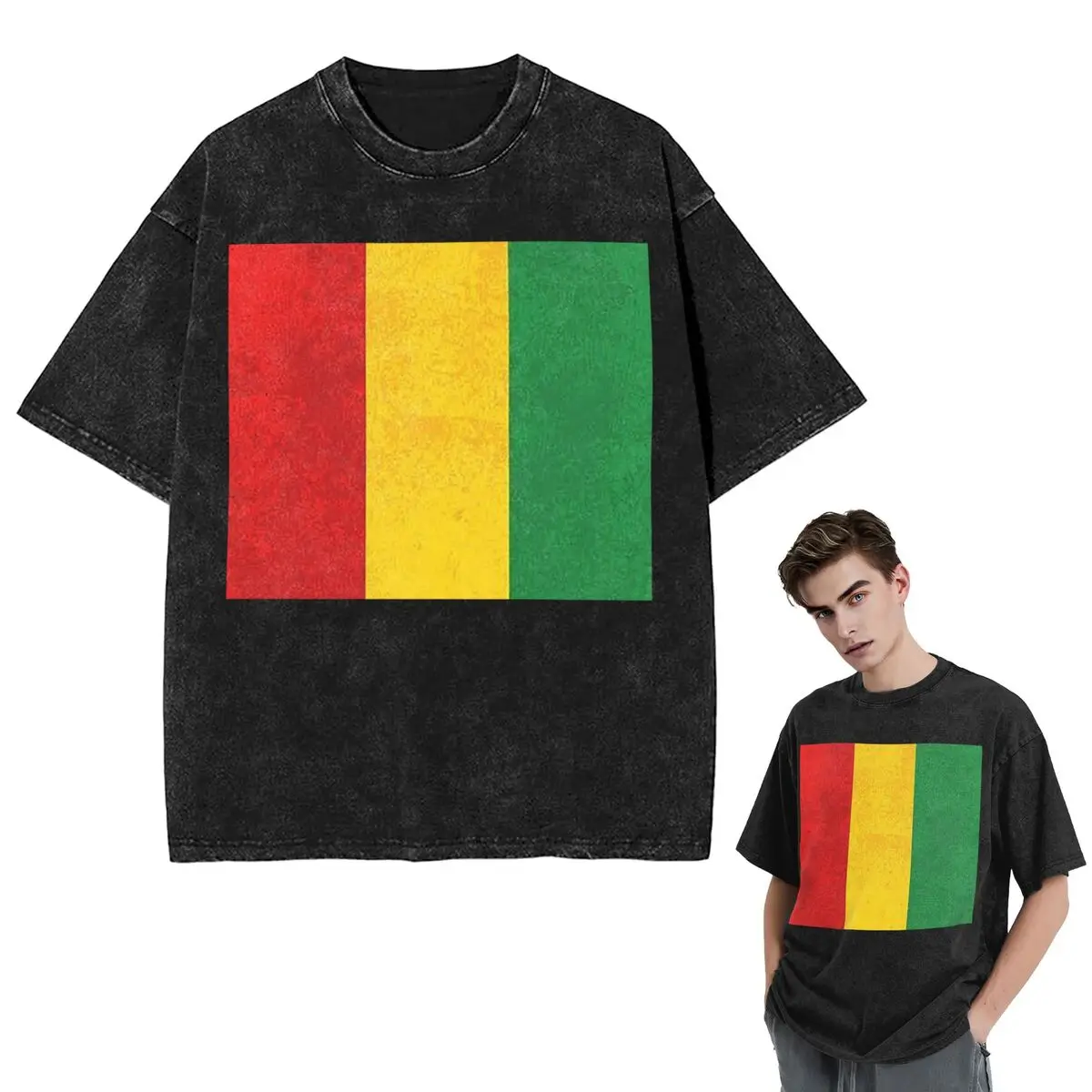 

Streetwear T-Shirts Jamaican Reggae Rasta Lion Jamaica Flag Washed T Shirt Short Sleeve Hip Hop T-Shirt Tops Tees for Men Women