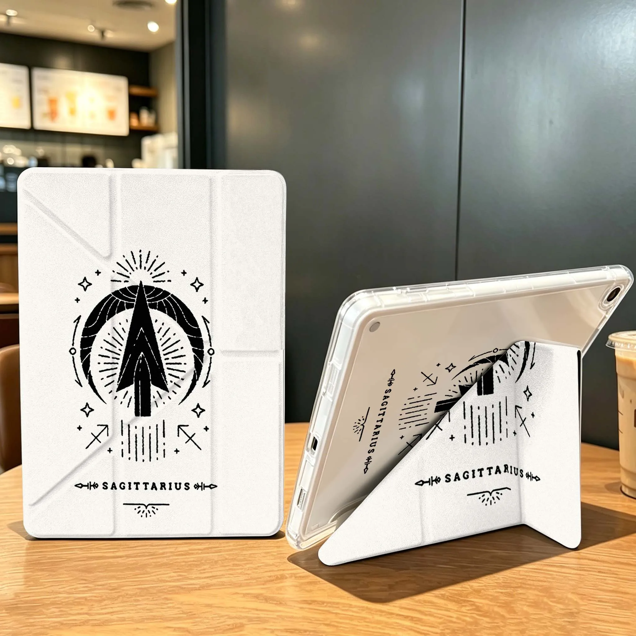 Mountain Water Sun Case For Samsung Galaxy Tab A9 A8 A11 S6 S7 S8 S9 S10 FE Plus Lite Transparent Y-Shaped Folding Tablet