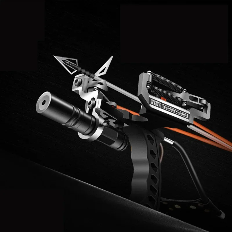 Strong Sling Shot with rubber band Powerful Hunting Fishing Laser Slingshot stainless steel slingshot professional Catapult