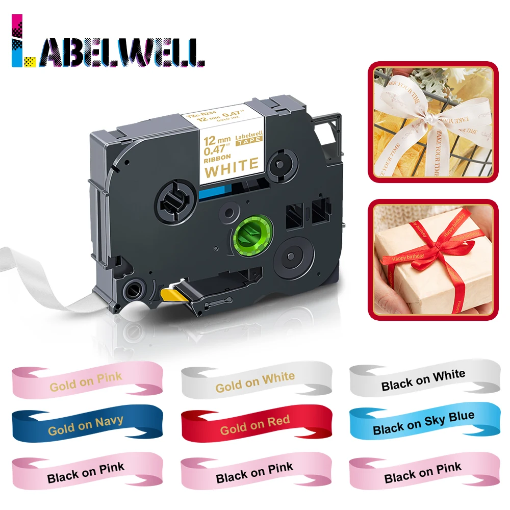 1 Stuks Rn34 Compatibel Broer Satijn Lint Re34 Rw34 R234 R231 R531 Re31 12Mm Cadeau Label Tape Voor Broer Pth110 D210 Label Maker