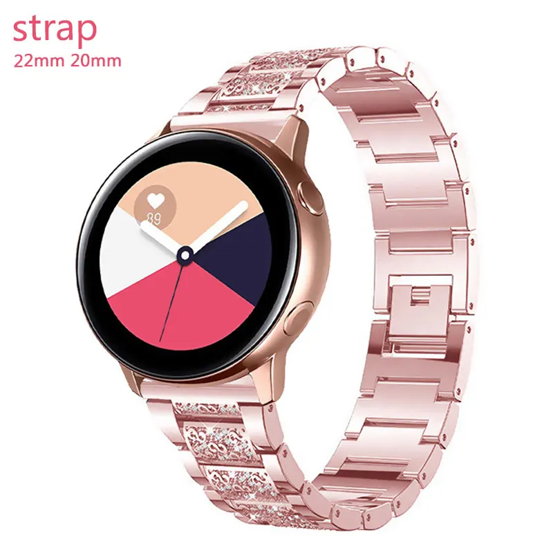 Braccialetto da 20mm 22mm per Samsung Galaxy Watch 6/5/4/Classic/Active 2 42mm 46mm 40mm 44mm cinturino in metallo con diamanti per huawei gt 2-2e-3