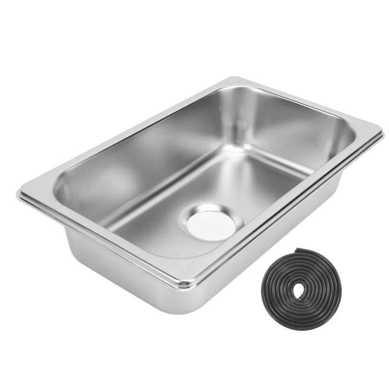 

RV 304 Stainless Sink Kitchen Rectangular Hand Wash Basin Sink With 40mm Sewer Outlet For Boat Caravan Yachts Boats Polishing Dr