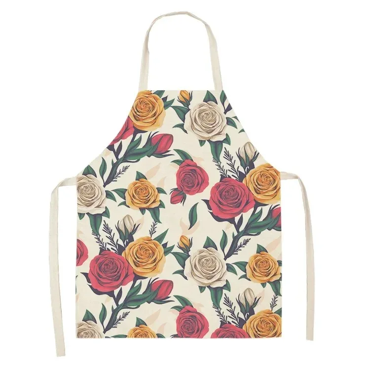 Minimalist Floral Kitchen Apron Café Milk Tea Shop Workwear Kitchen Accessories Baking Accessories Cooking Accessories