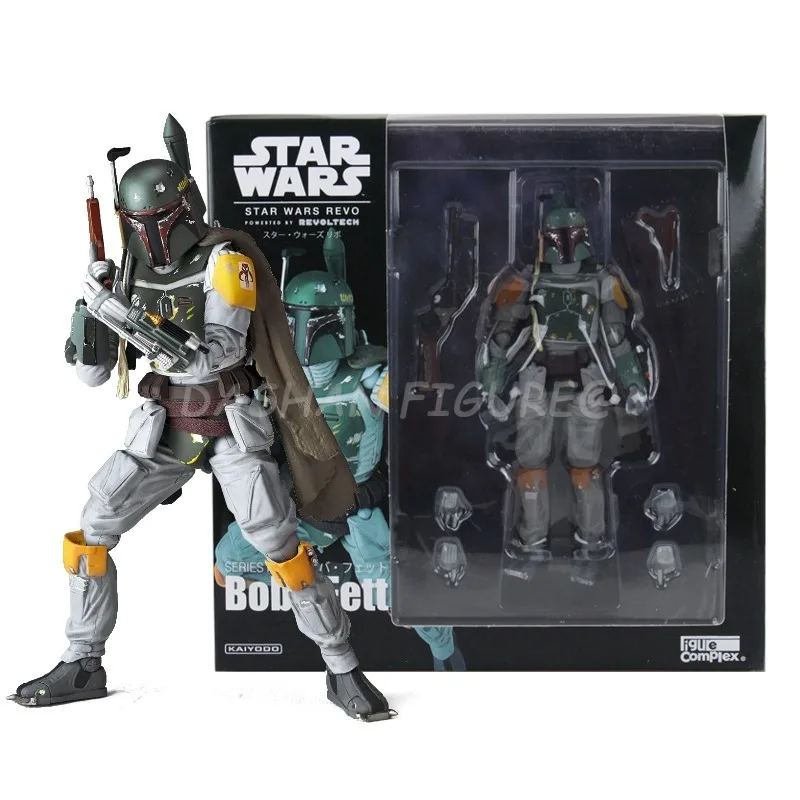 KAIYODO Revoltech Star Wars Action Figure Boba Fett Figurine PVC Collection 15cm Mandalorian Bounty Hunter Alpha Model Toy Gifts