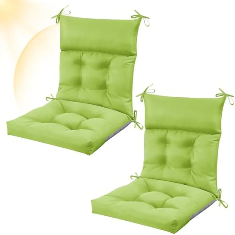 

Pcs Patio Chair Cushions Outdoor Chair Cushion Seat/Back Tufted Pillow with Ties Water Resistant Replacement Indoor Patio Furni
