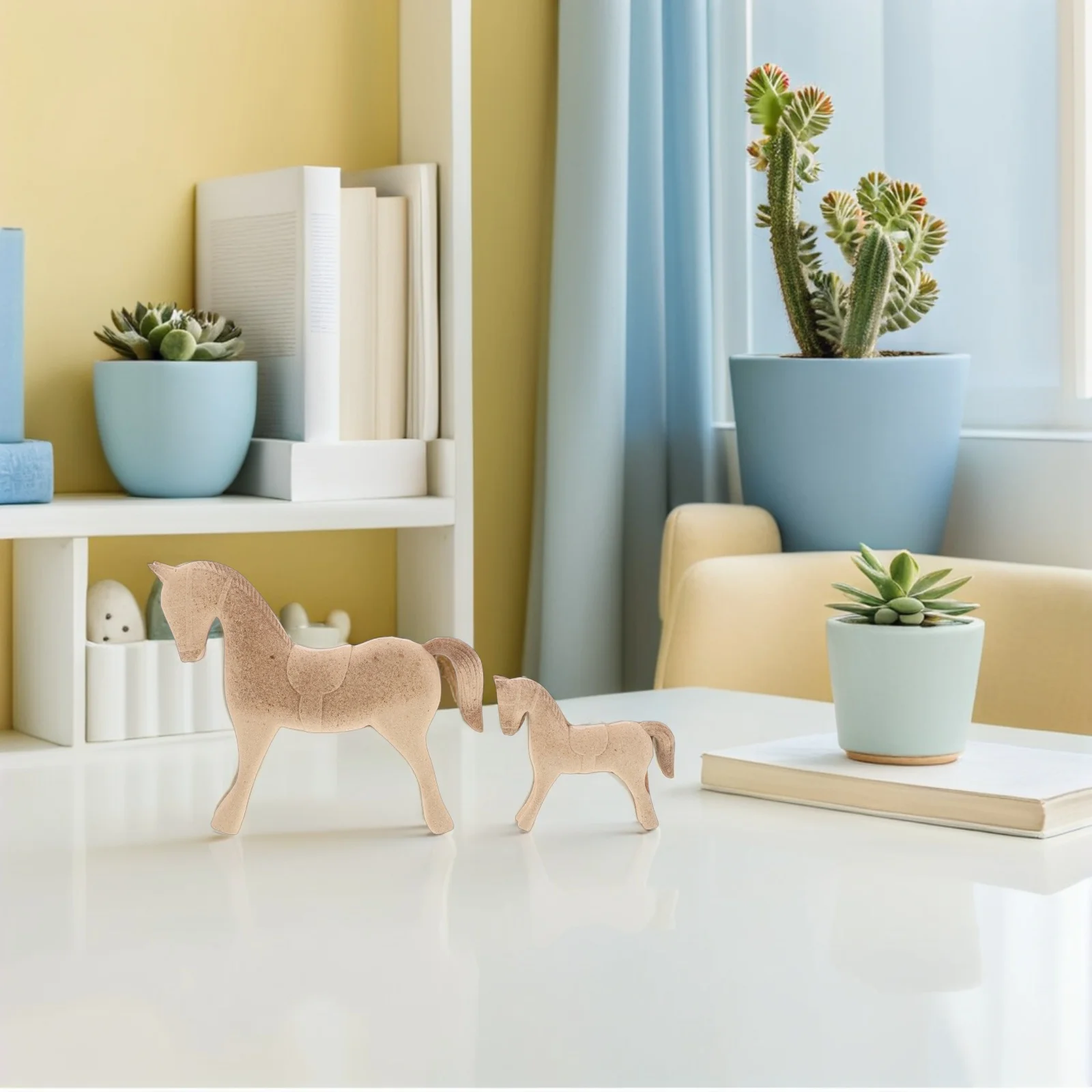 

3 шт. деревянная скульптура лошади, незавершенная картина «сделай сам», ремесло, статуя животного, домашний офис, декор стола, винтажный орнамент