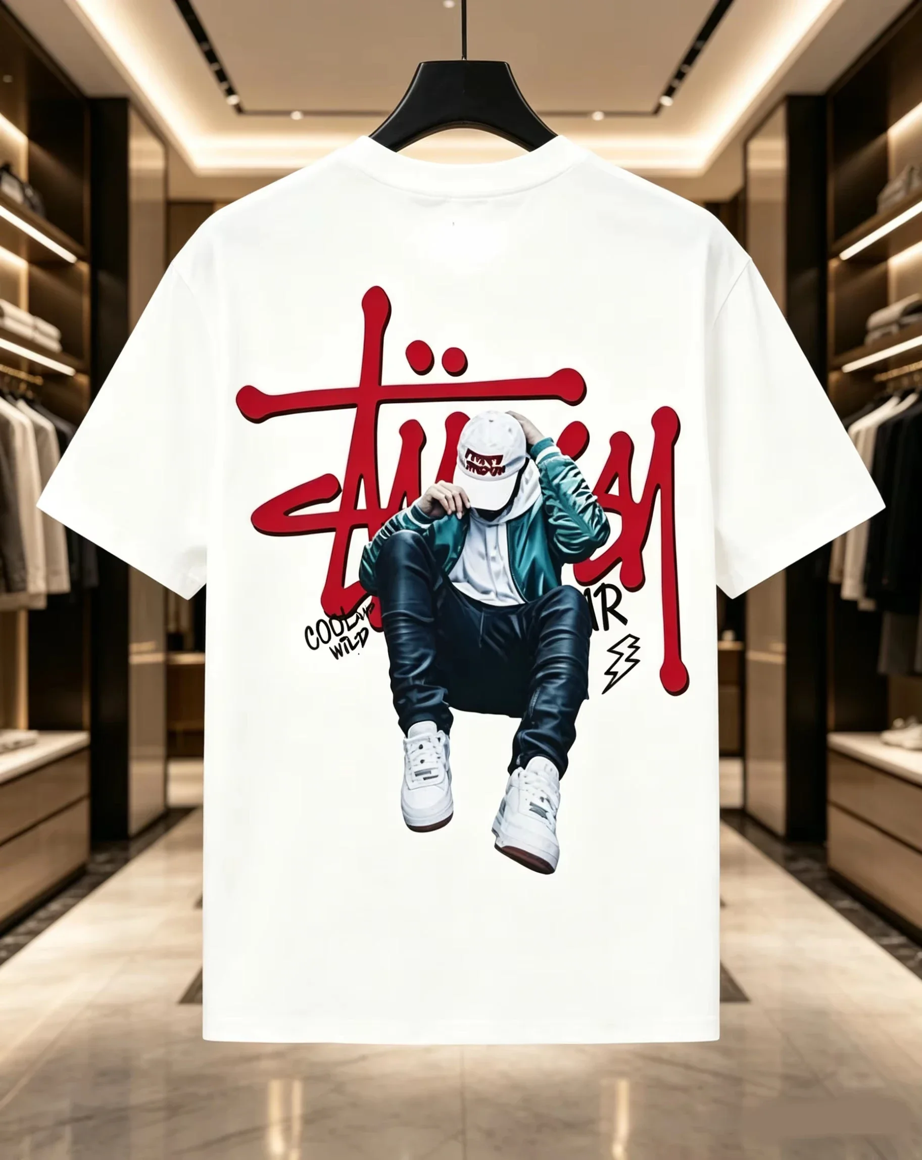 Skateboard pattern T-shirt - Summer 2026, Unisex, Loose-fitting, Trendy Streetwear, Casual Daily Top, New Style