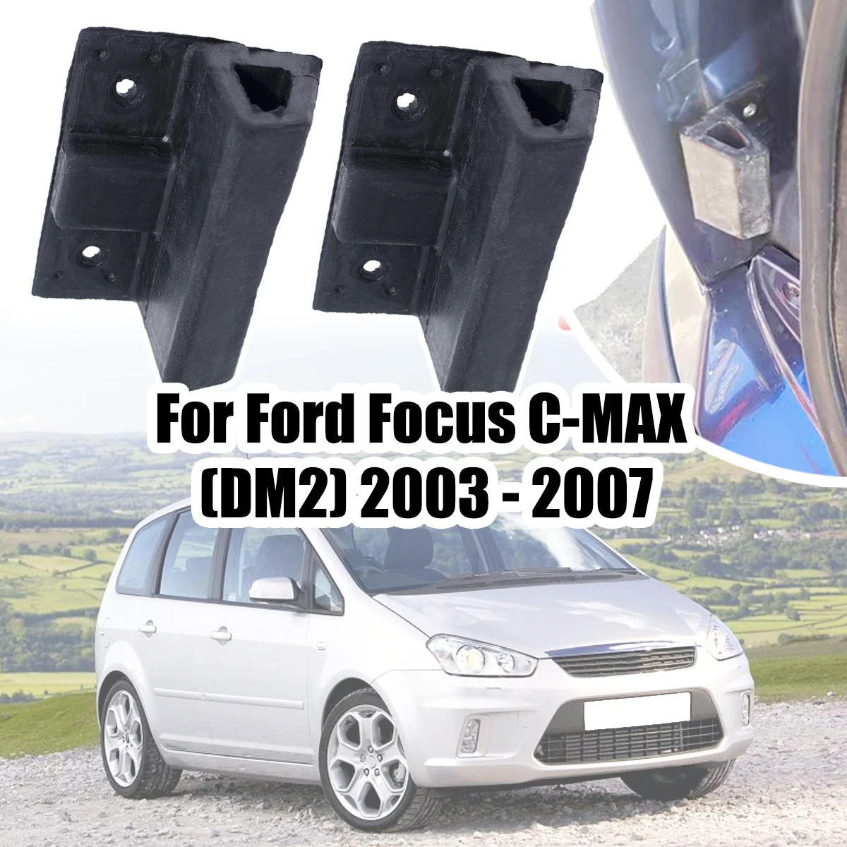 2Pc Rear Boot Tailgate Bumper Stopper For Ford Focus C-MAX 2003-2007 Trunk Lid Cushion Rubber Silencer Pad Car Replacement Parts