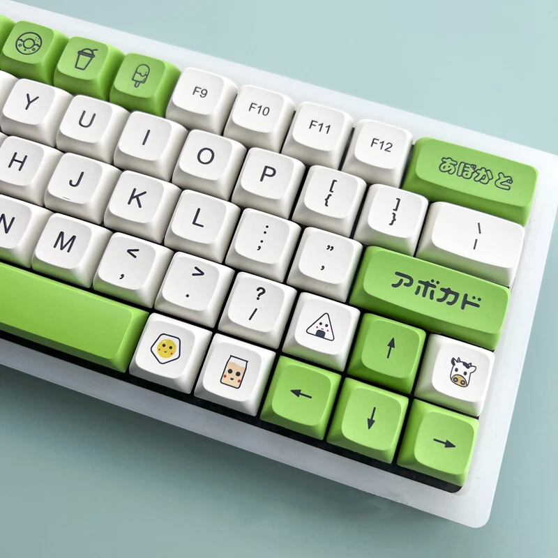 1 Set Avocado Keycaps XDA Profile Keycap PBT Dye Sublimation Key Caps With 1.75u 2U Shift For 61 64 68 84 87 104 108