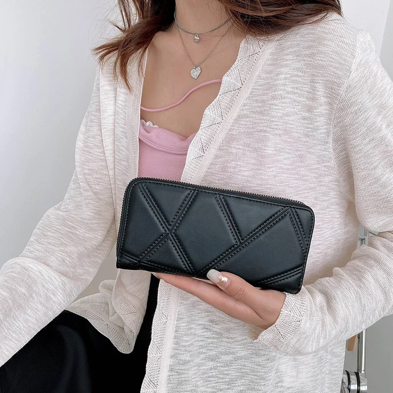 New Fashion Zipper Purse Large Capacity Practical Hand Wallet Woman PU Leather Fashion Female Long Section Wallet carteras
