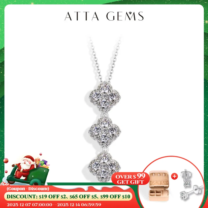 

ATTAGEMS 2025 Necklaces for Women Full D Color Moissanite 925 Sterling Silver Pendant Classic Engagement Wedding Fine Jewelry