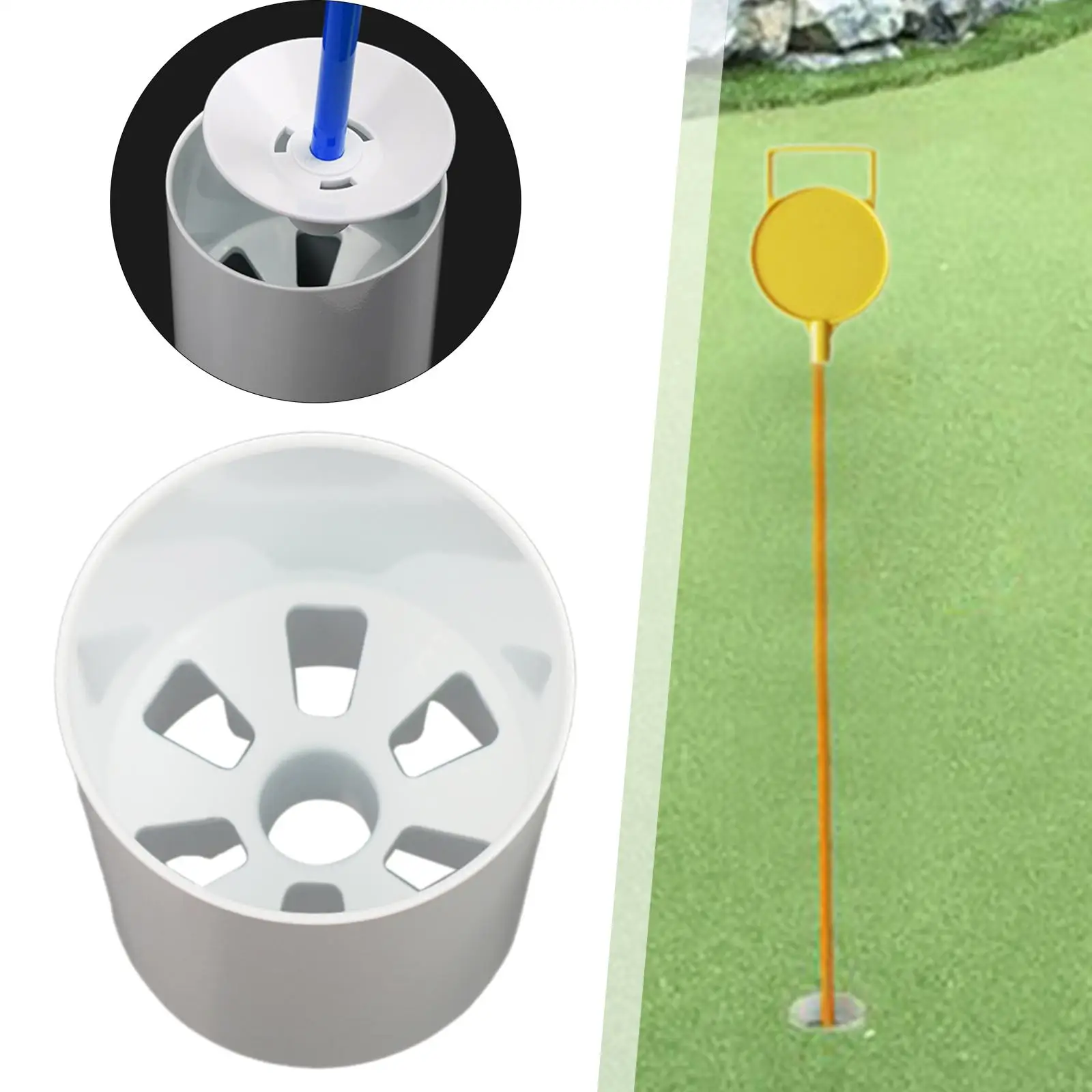 

Golf Hole Cup Metal White Golf Accessories for Training Practice Backyard