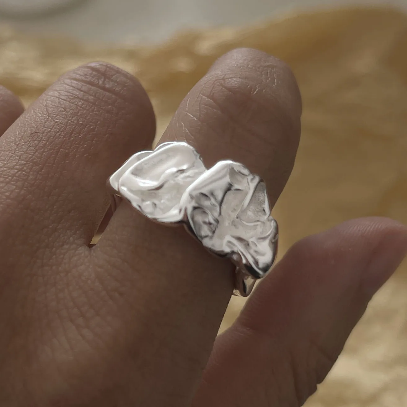 925 Sterling Silver Minimalist Handmade Bump Ring, Party Gift