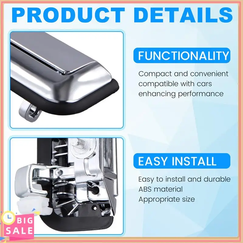 

Better-2Pcs Left Right Side Exterior Door Handle For Mitsubishi L200 2015-2018 MB421497,MB144539,MB421498,MB144540