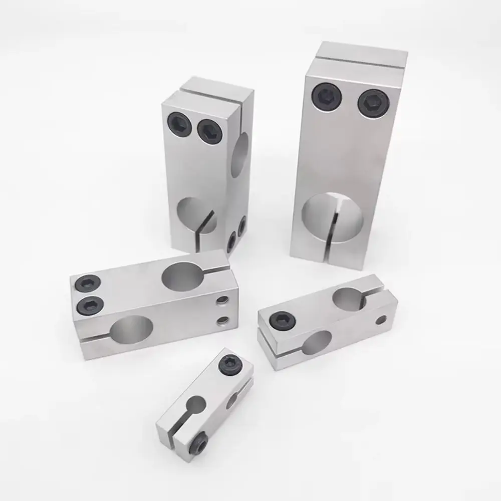 1Pcs Optical Axis Pillar Fixing Clamp Aluminum Alloy Cross Block Steel Pipe Fixing Bracket Vertical Fixed Diameter