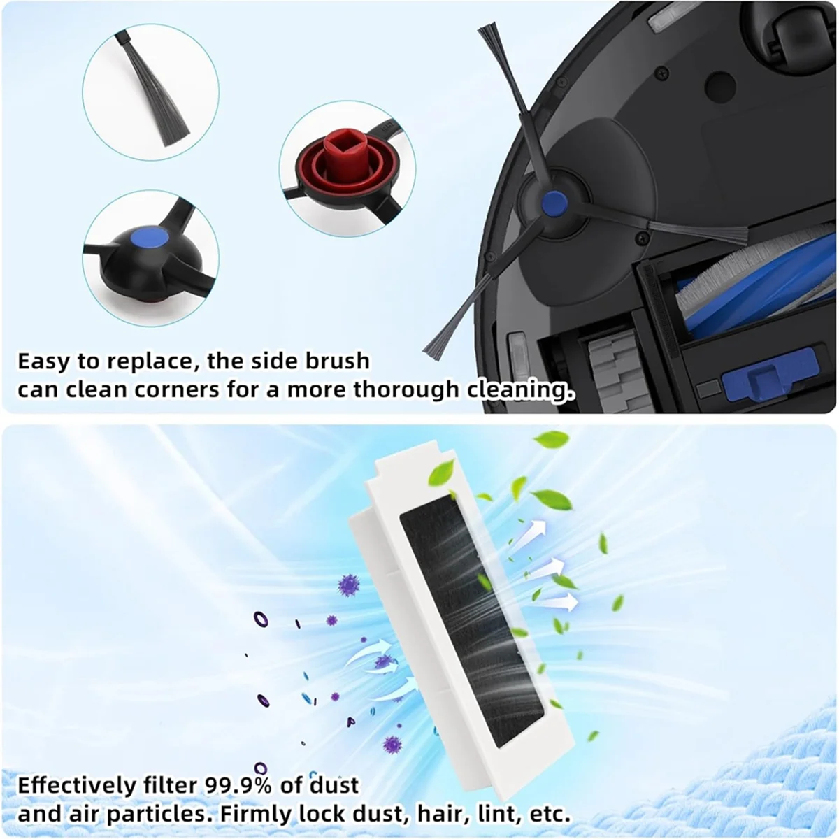 B26B For Ecovacs Deebot T30 Omni / T30 Pro Omni Vacuum Cleaner Main Side Brush Hepa Filters Mop Cloth Dust Bags Accessories