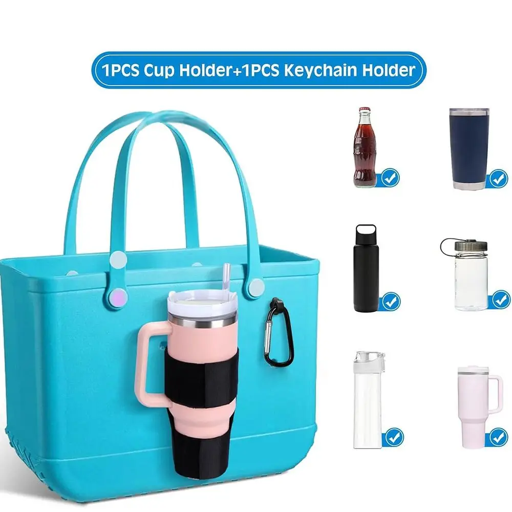 Fashion DIY Drink Holder for Bogg Bag Rubber Beach Bag Nylon Cup Holder Handbag Portable Storage Bag for for