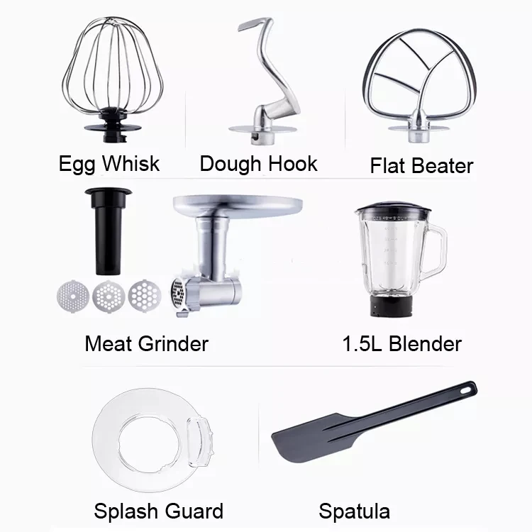 Commercial Multifunctional Vertical Mixer And Dough Mixer Egg Beater Meat Grinder Mini Egg Mixer 8L For Kitchen Baking