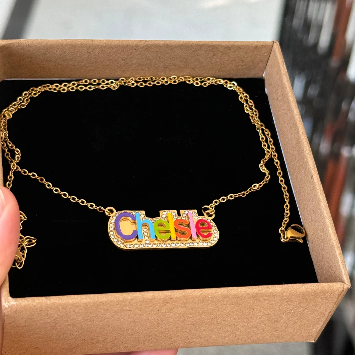 Stainless Steel Custom Name Necklace Colored Enamel Nameplate Necklace For Men And Women's Party Anniversary Gift Jewelry