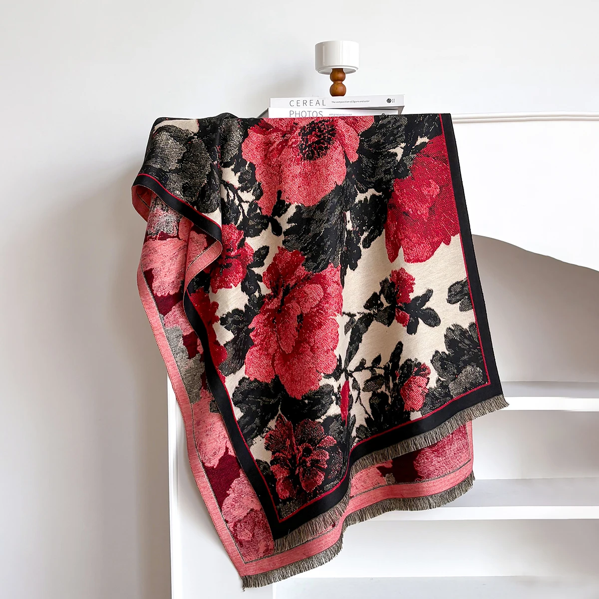 Frauen Imitation Kaschmir Schals Design Dicke Decke Pashmina Warme Schal Wrap Halstuch Weibliche Plaid Bufanda Winter Bandana – Detail 2