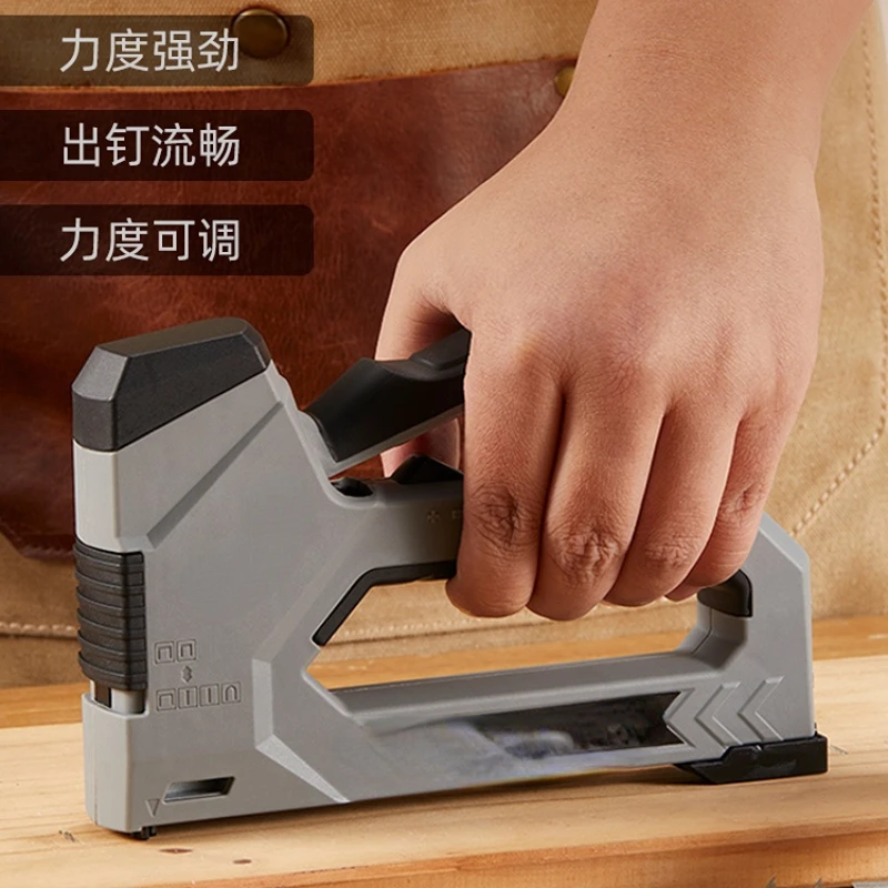 Six-in-One Nail Gun Manual Non-Nail Door Hoy Straight Nail U-Type Pneumatic Strip Nail Gun Canvas Frame Woodworking Nail Gun