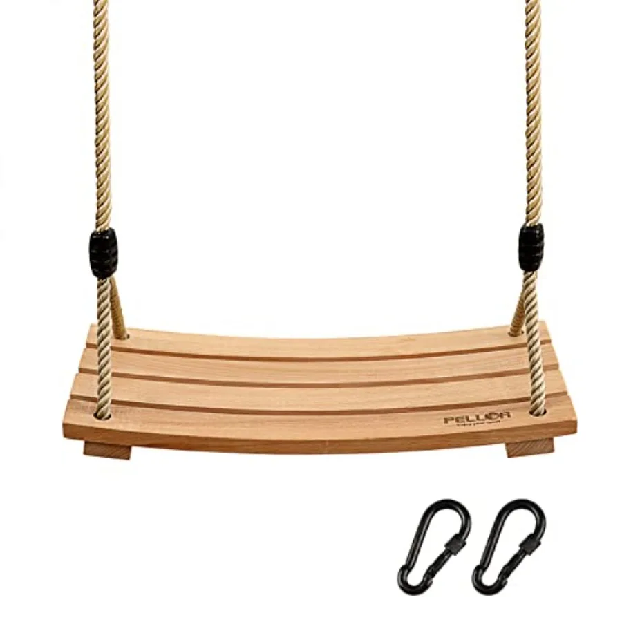 

Wood Tree Swing Seat Indoor Outdoor Rope Wooden Swing Set for Adult 17.7x7.9x0.6 inch