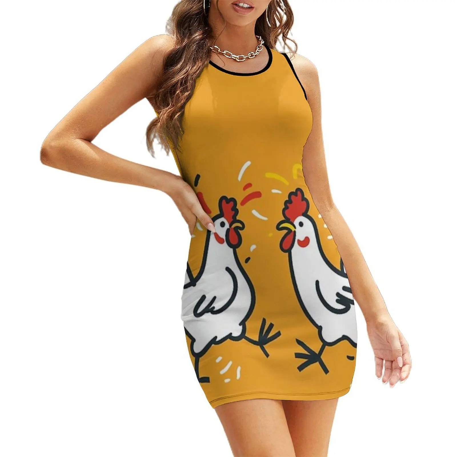 

dancing chicken Sleeveless Sundress dresses for women 2025 luxury dress Evening dresses