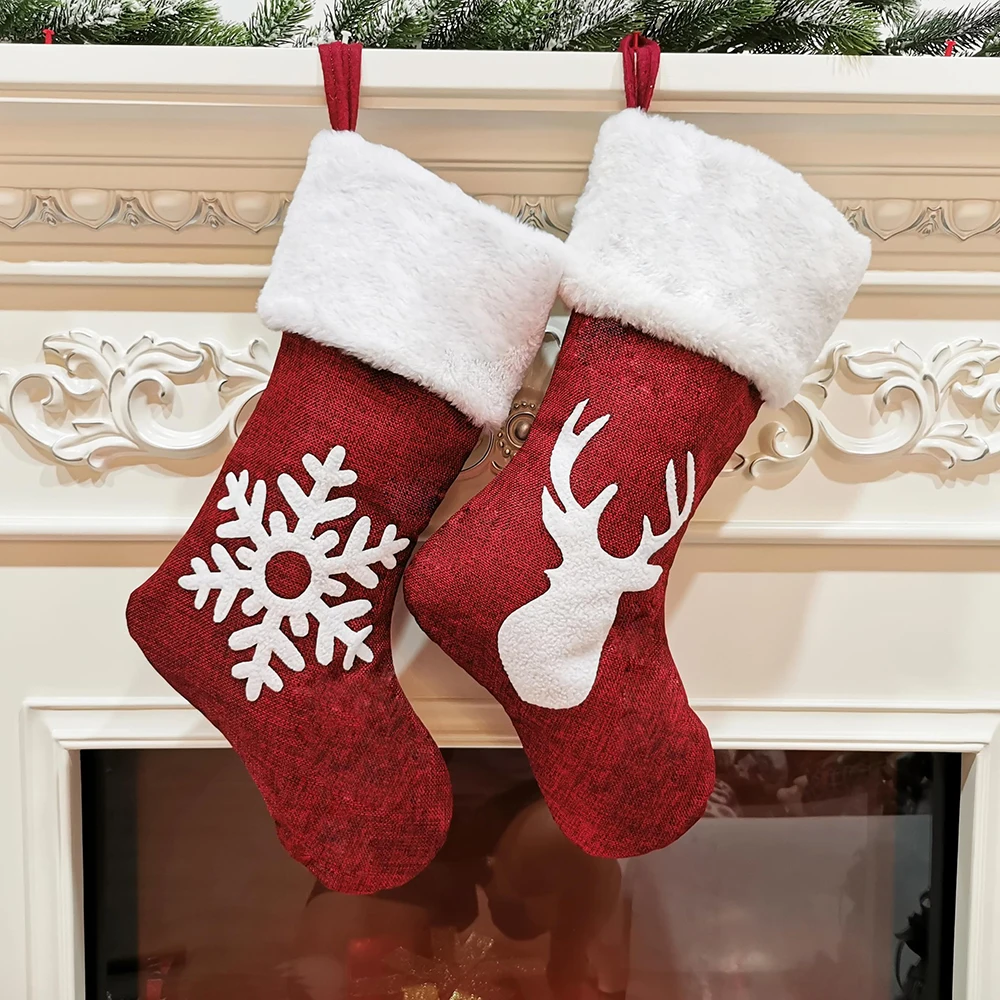 Big Plush Meia De Natal Para C - Christmas Stocking Hanging avaliação e preço