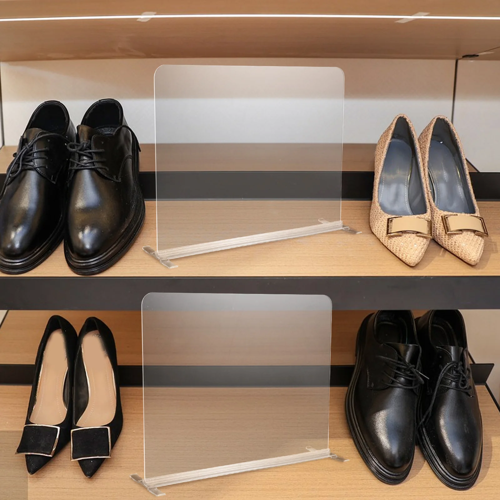 

2Pcs Multifunctional Acrylic Closet Dividers Transparent Adjustable Shelf Separators for Wardrobe Cabinet Organization Household