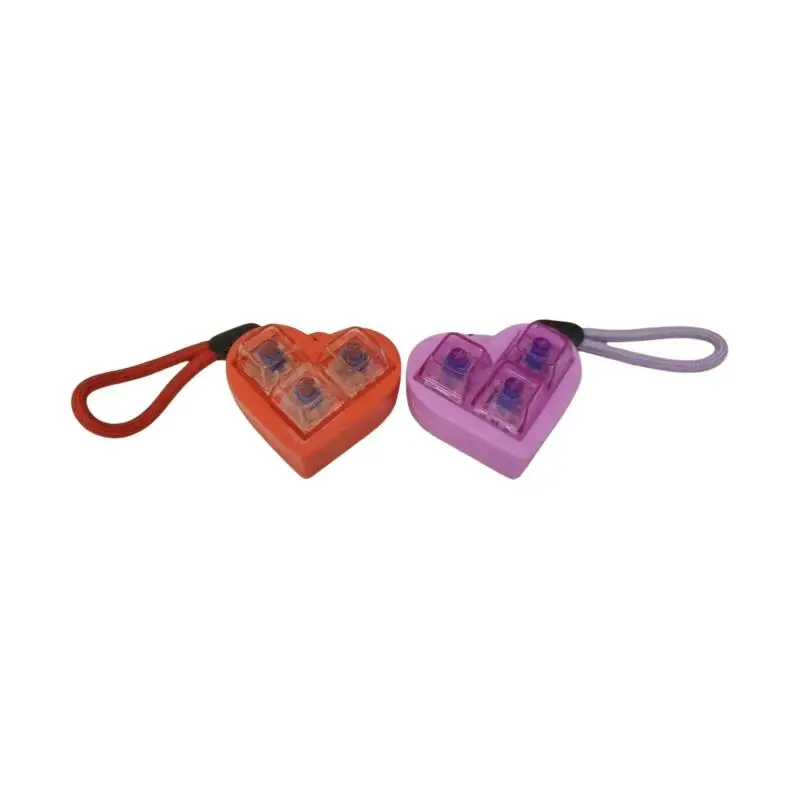 New Cute Heart Shape Mechanical Keycap Keychain Stress Relief Toy Pendant Kawaii Bag Pendant Campus Birthday Party Couple Gift