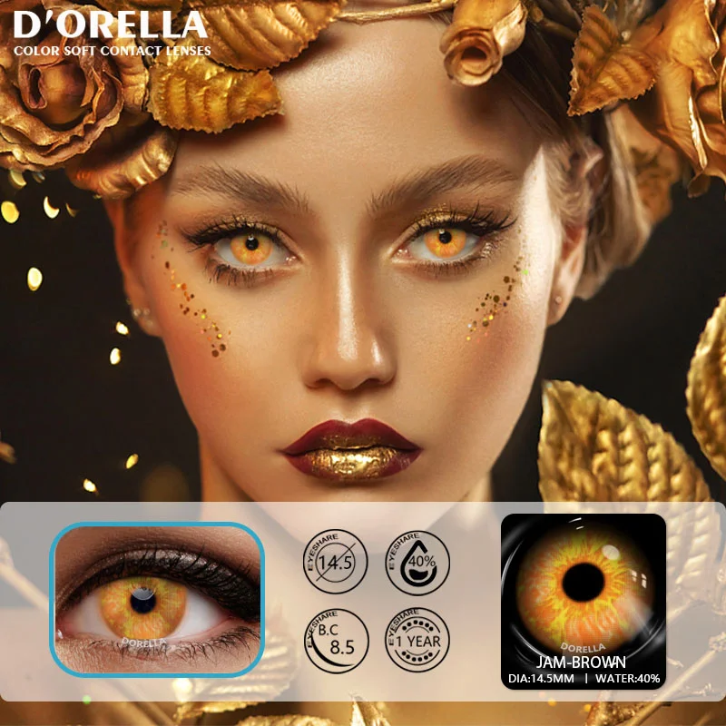 D\'ORELLA – lentilles de Contact multicolores, 1 paire, pour Cosplay, maquillage d\'halloween, pour les yeux, pour dessin animé