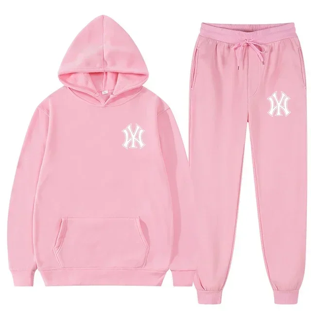Men Men 2 Pieces Tracksuit NY Logo Print Hoodie Sweatshirt + Jogger Pants Set Unisex Casual Long Sleeve Hooded Suit Autumn Winter - Aliexpress Deal