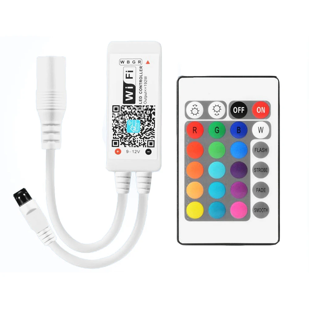 

DC12V RGBW Strip Controller IR Remote WIFI Adjustthe Color of the Light for SMD5050 LED Strip Tape Lights Lighting Accessories