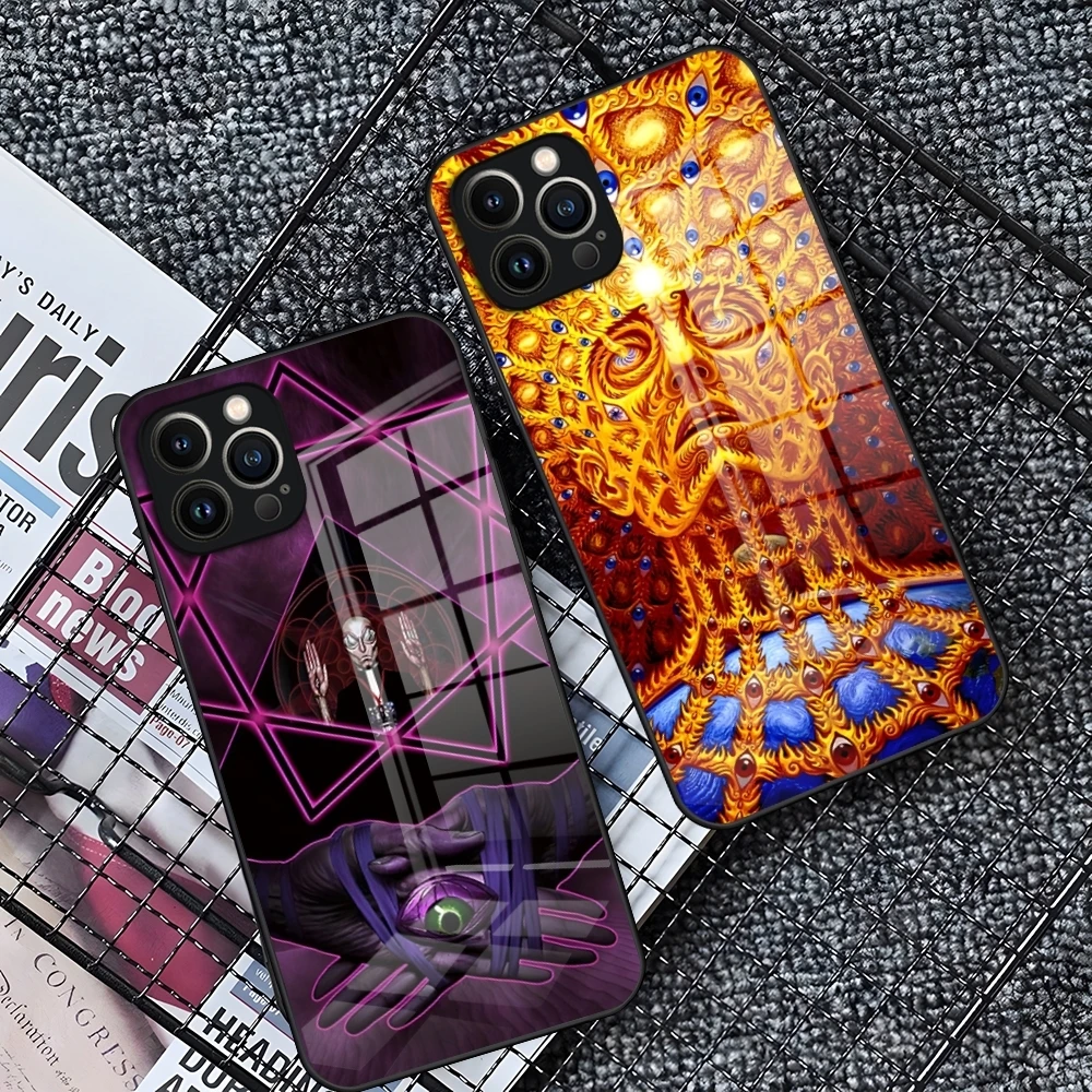 Band Tool Schism Phone Case For IPhone 16 15 14 Pro 11 13 12 Mini XS XR Max 6 8 7 Plus SE Glass Luxury Design Cove