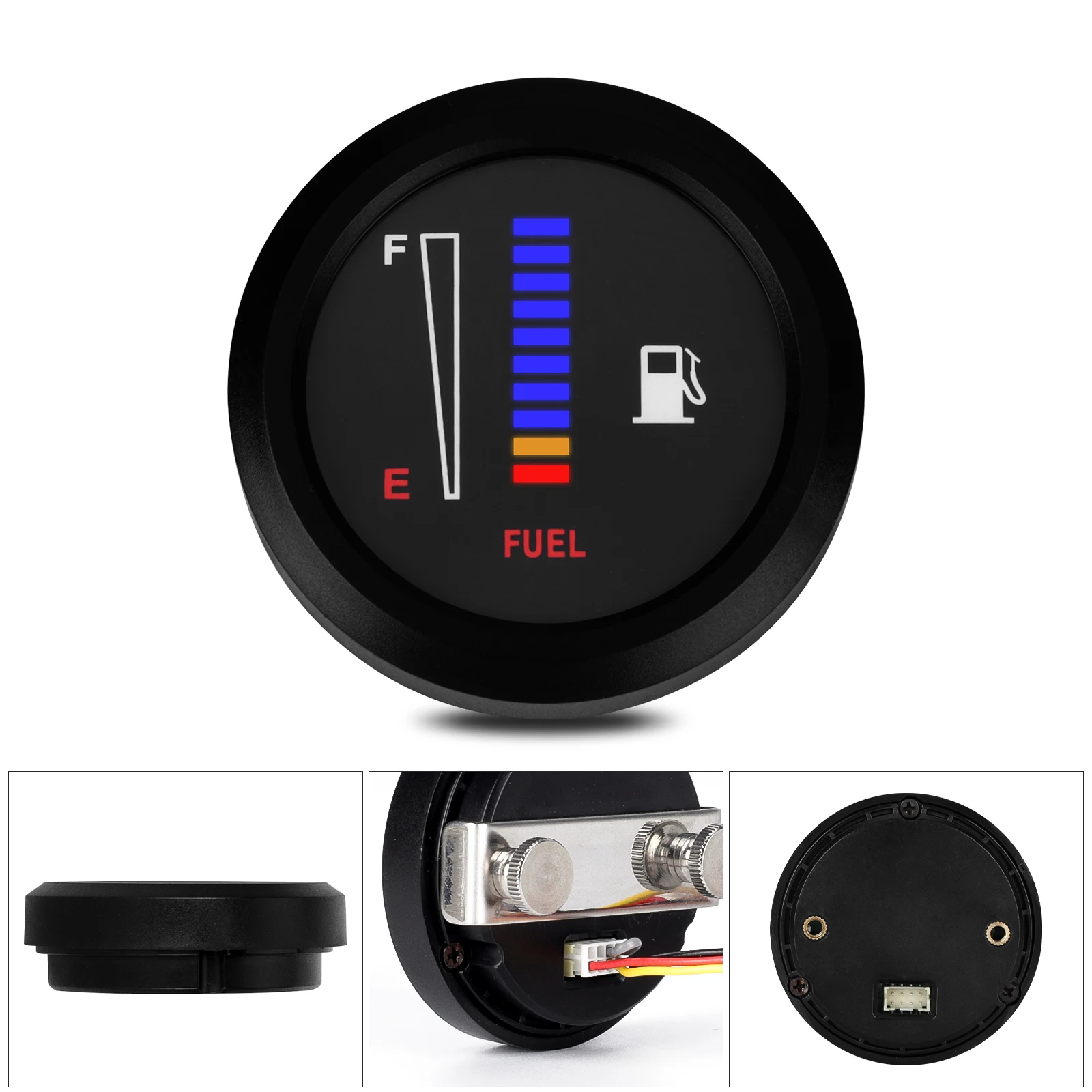 Medidor de nível de combustível universal, 12v, 2 ", 52mm, carro, motocicleta, medidor de nível de combustível, eletrônico, led, ultrafino, medidor de benzina automático