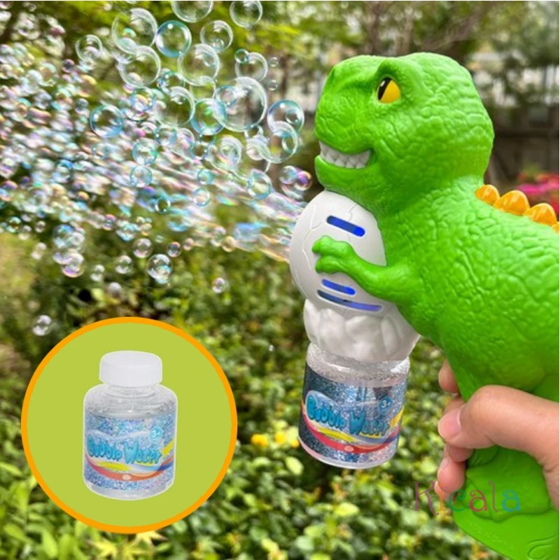 Dzieci dinozaur bańka automatyczna dmuchawa zabawki Tyrannosaurus pistolet do baniek mydlanych dzieci mydło wodne zabawki prezent urodzinowy na świeżym powietrzu