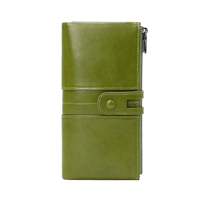 

Women Long Wallet RFID Blocking Genuine Leather Clutch Coin Purse Female Wallet Card Holder Lady Vintage Clutch