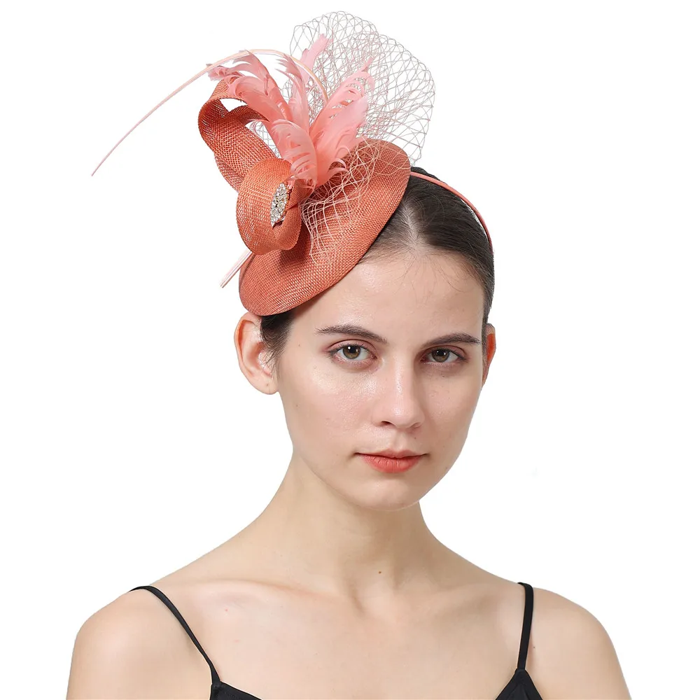 Sinamay Nice Fascinator Hat Women Party Headpiece For Elegant Ladies Wedding Headpiece Headband And Hair Clip Wear