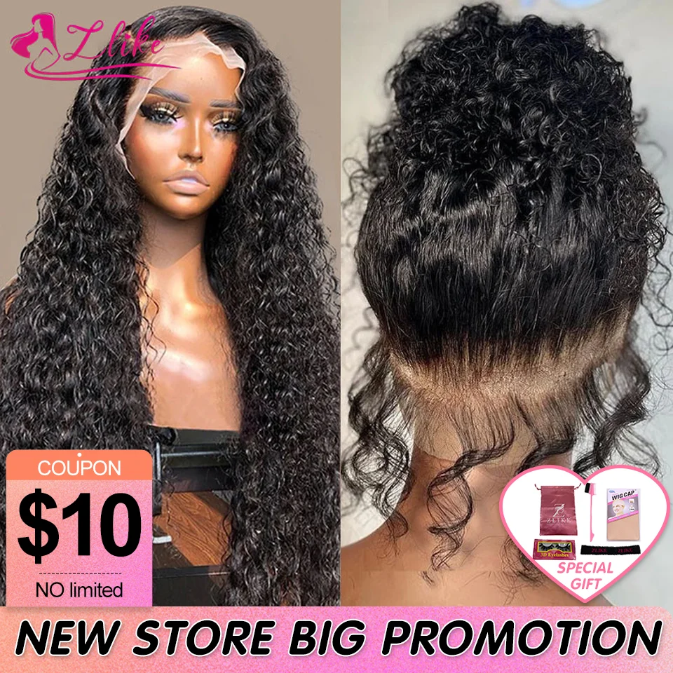 

Water Wave 13x6 HD Lace Frontal Wig Transparent Brazilian Remy Pre Plucked Lace 5x5 Closure Wig 360 Lace Frontal Human Hair Wig