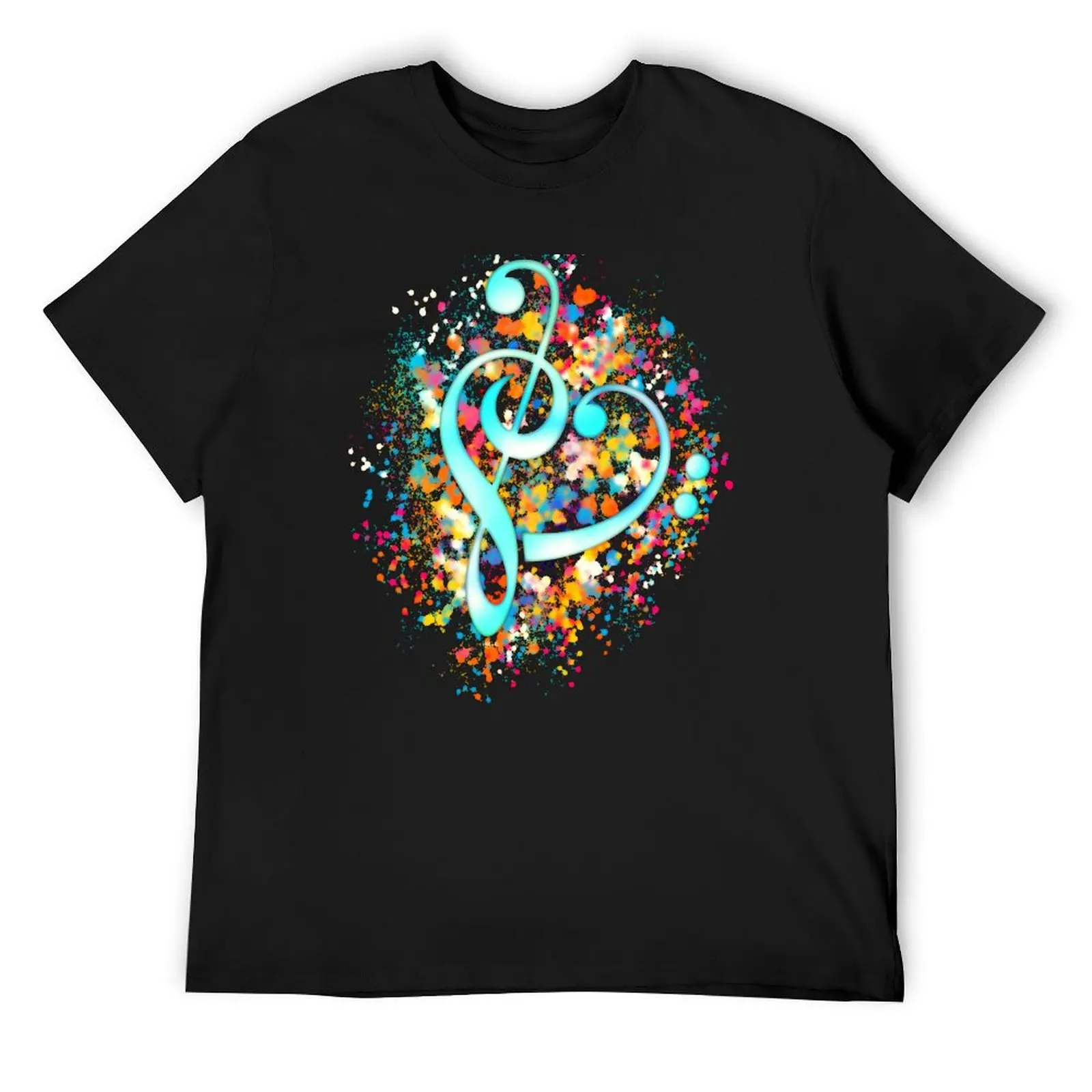 

Music Heart, Treble Clef, Bass Clef T-Shirt graphic t shirts plus size clothes cotton man t-shirts funny t shirts for men