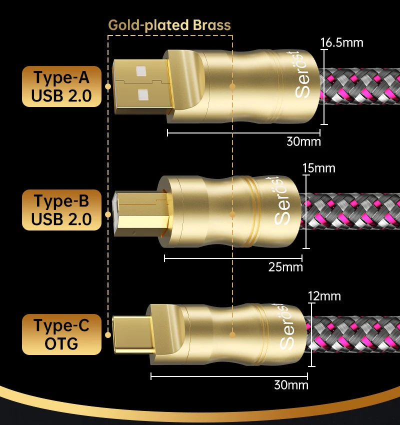 Serost HiFi Versilbertes Einkristall-Kupfer USB Digital Typ-C OTG Audiokabel für DAC DSP Mobiltelefon-Dekodierung Soundkarte – Detail 6