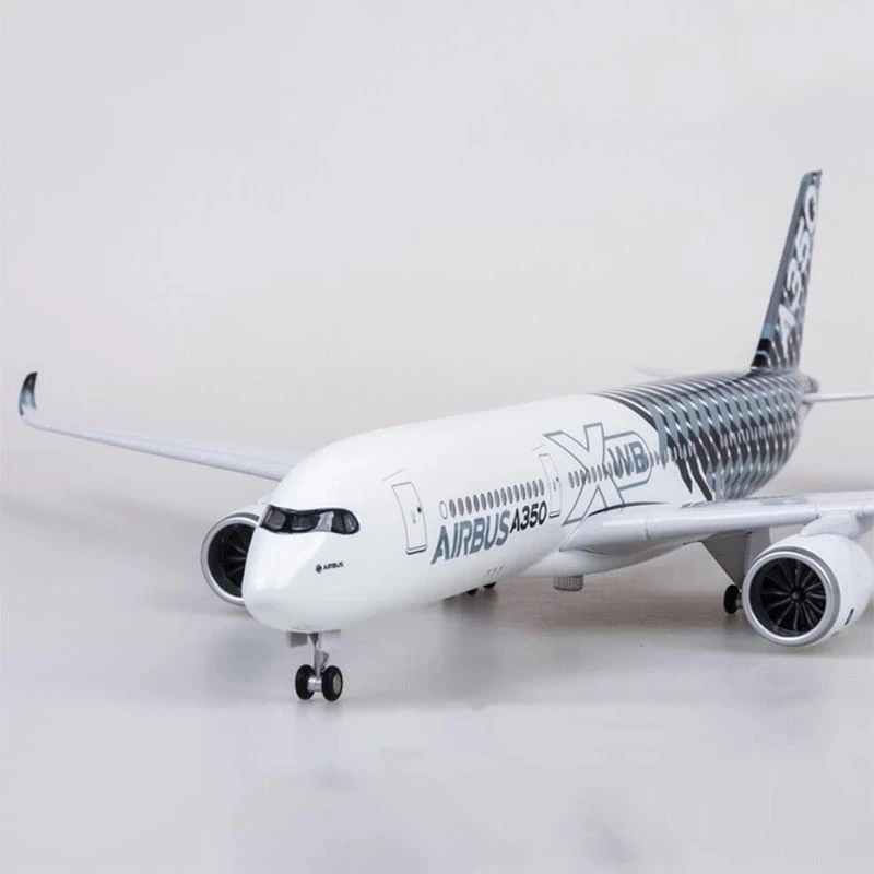 نموذج طائرة بمقياس 1/142 A350 نموذج طائرة XWB مع ضوء LED (اللمس أو التحكم في الصوت) للديكور أو الهدايا