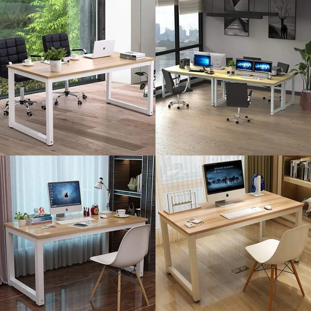 

63 Inch Large Modern Office Desk, Writing Study Table for Home Office Workstation, Wide Metal Sturdy Desk