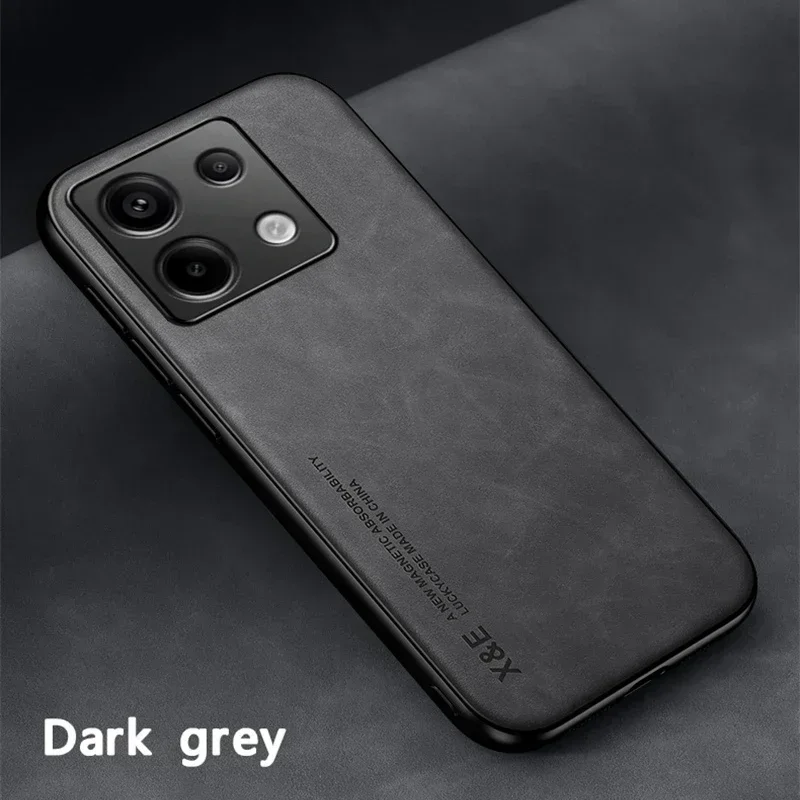 Luxus Ledertasche für Redmi Note 14 13 Pro Plus Poco F6 X6 X5 14T 13T Pro Abdeckung mit Metallplatte Unterstützung Auto halten
