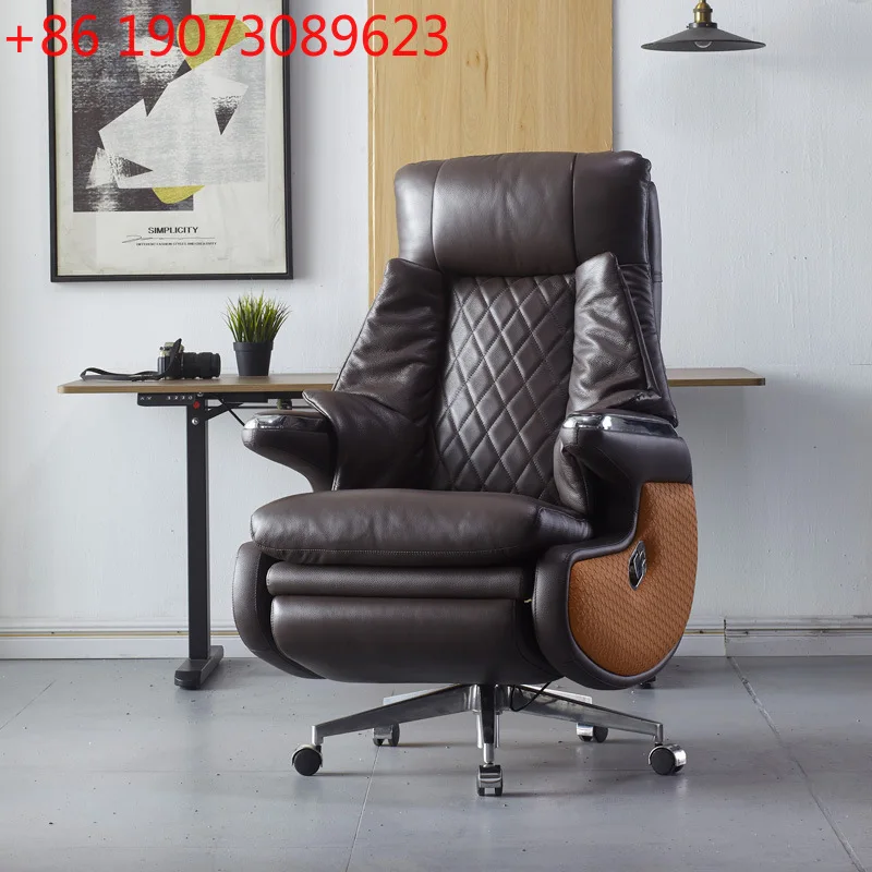 

Электрический компьютерный удобный кожаный офисный стул для босса, домашний бизнес, сидячий офисный стул